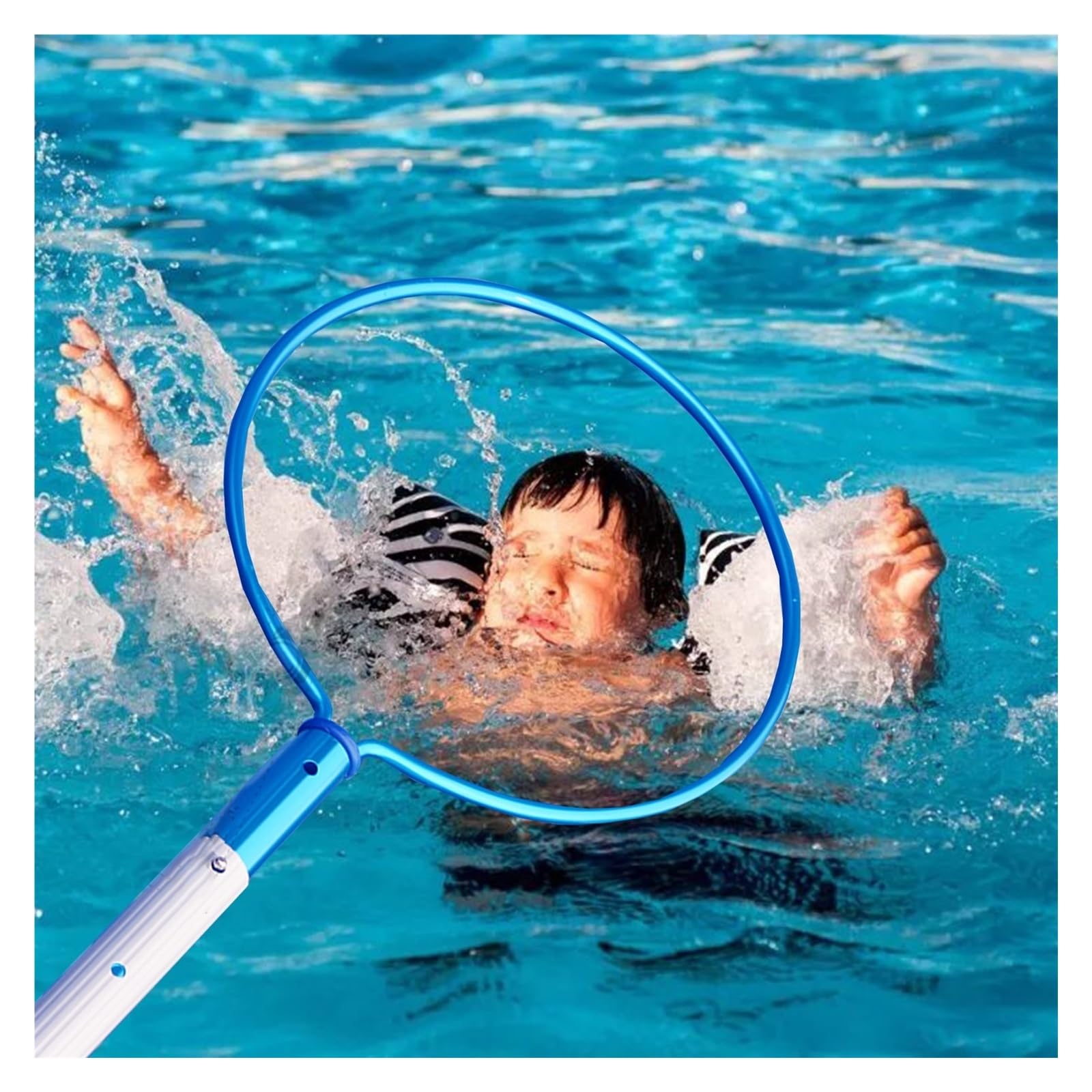 Gancio di salvataggio for piscina in lega alluminio con asta telescopica | Gancio di salvataggio in lega di alluminio da 1-3,1 m for piscine, parchi acquatici, spiaggia