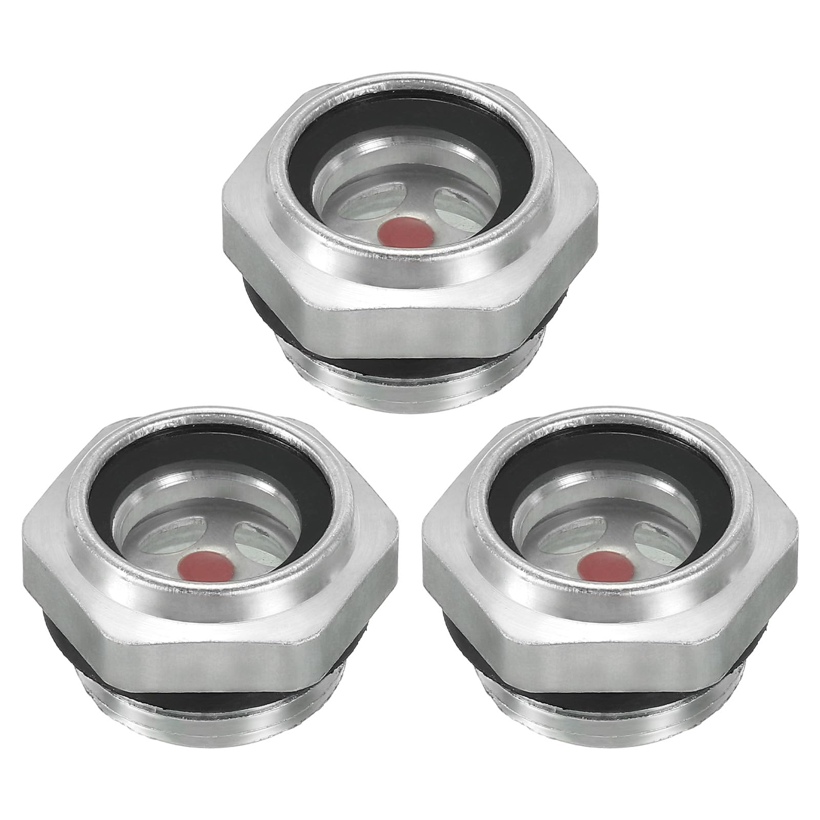 PATIKIL Air Compressor Oil Sight Glass, 3 Pack M20x1.5 Male Thread Aluminum Alloy Oil Liquid Level Gauge Air Compressor Parts with O-ring