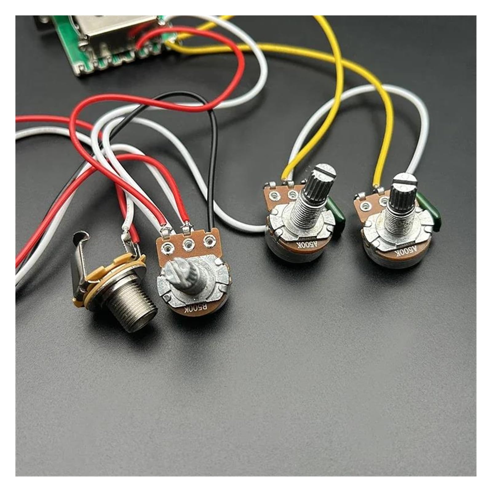 Arnés Precableado Con Potenciómetros De 5 Canales 2T1V 500k Y Accesorios De Guitarra Mono Arnés de cableado para instrumentos musicales