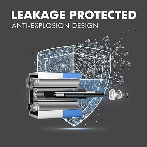 Miniatura 3 de Voniko Baterías de 9 V, batería alcalina de 9 V, paquete de 2 unidades, ultra larga duración con una vida útil de 7 años