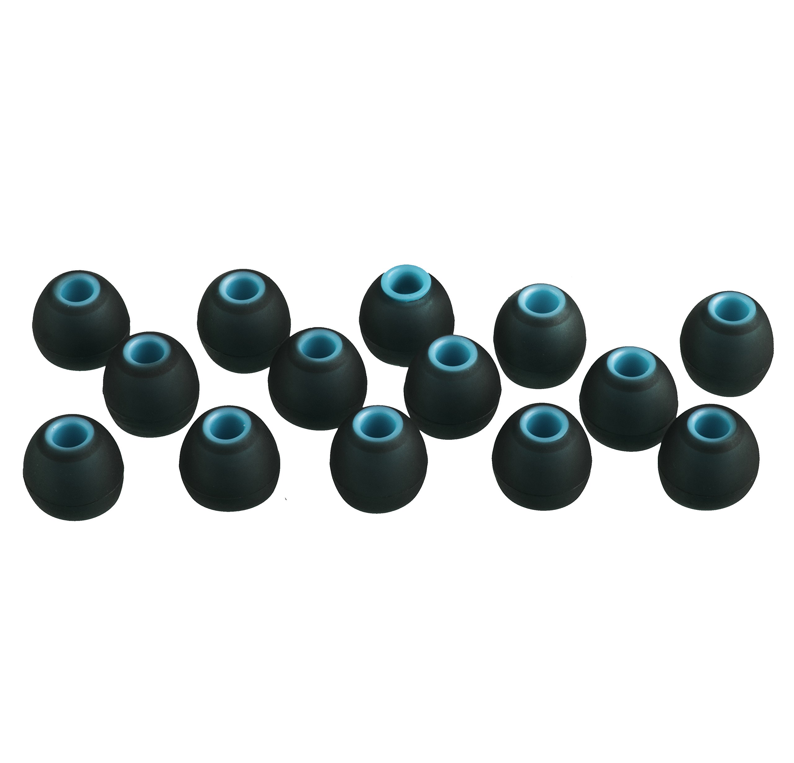 Xcessor (S) 7 Pairs (14 Pieces) of Silicone Replacement In Ear Earphone Small Size Earbuds. Replacement Ear Tips for Popular In-Ear Headphones. Black/Blue — view 2