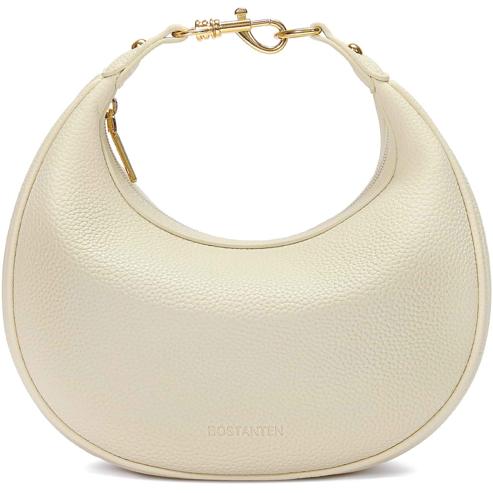 BOSTANTEN Crossbody Purse Crescent Shoulder Bags for Women Trendy Vegan Leather Clutch Handbag Removable Strap