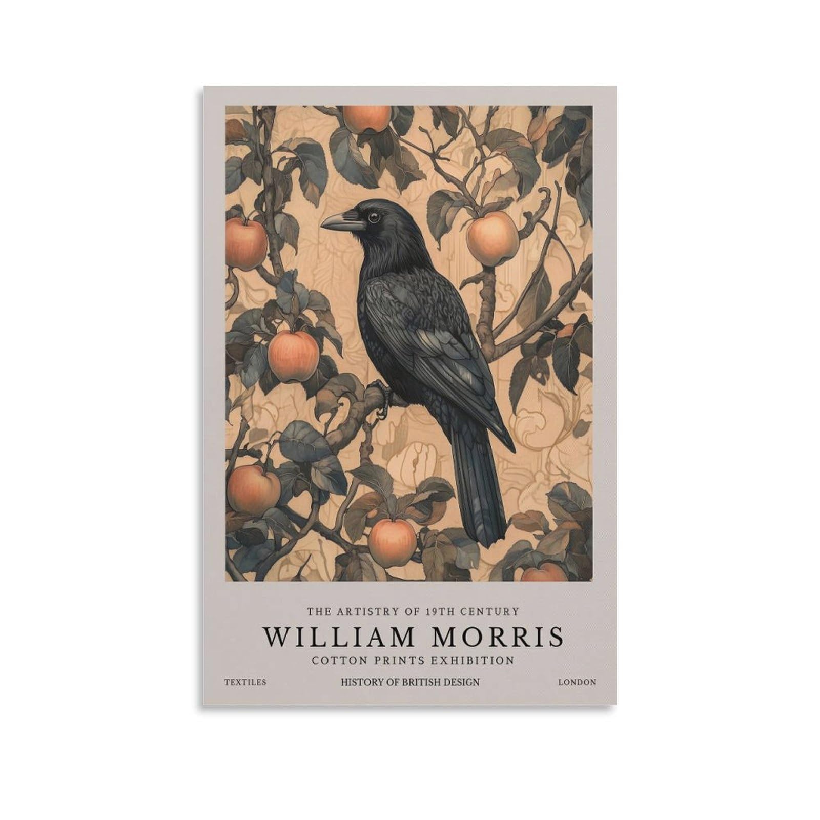 William Morris Raven Plant Vintage Poster Flower Wall Decor For Bedroom Canvas Painting Bathroom Art Wall Decor 20x30inch(50x75cm)