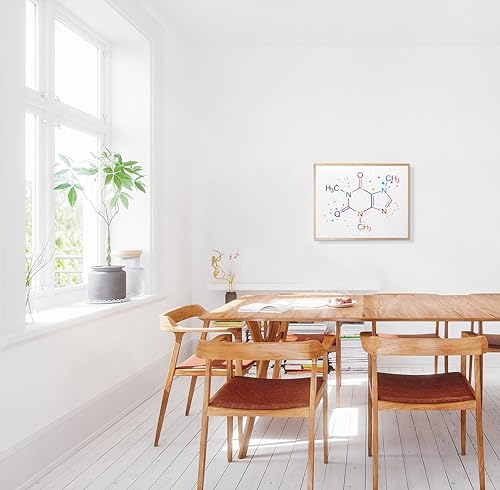 Miniatura 8 de Dignovel Studios 13X19 sin marco molécula de cafeína símbolo químico acuarela arte impresión cartel inauguración de la casa pared giclée oficina