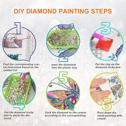 Miniatura 7 de Stalente Kits de pintura de diamantes para adultos, kits de arte de diamantes de forma especial 5D para principiantes, pintura de diamantes de