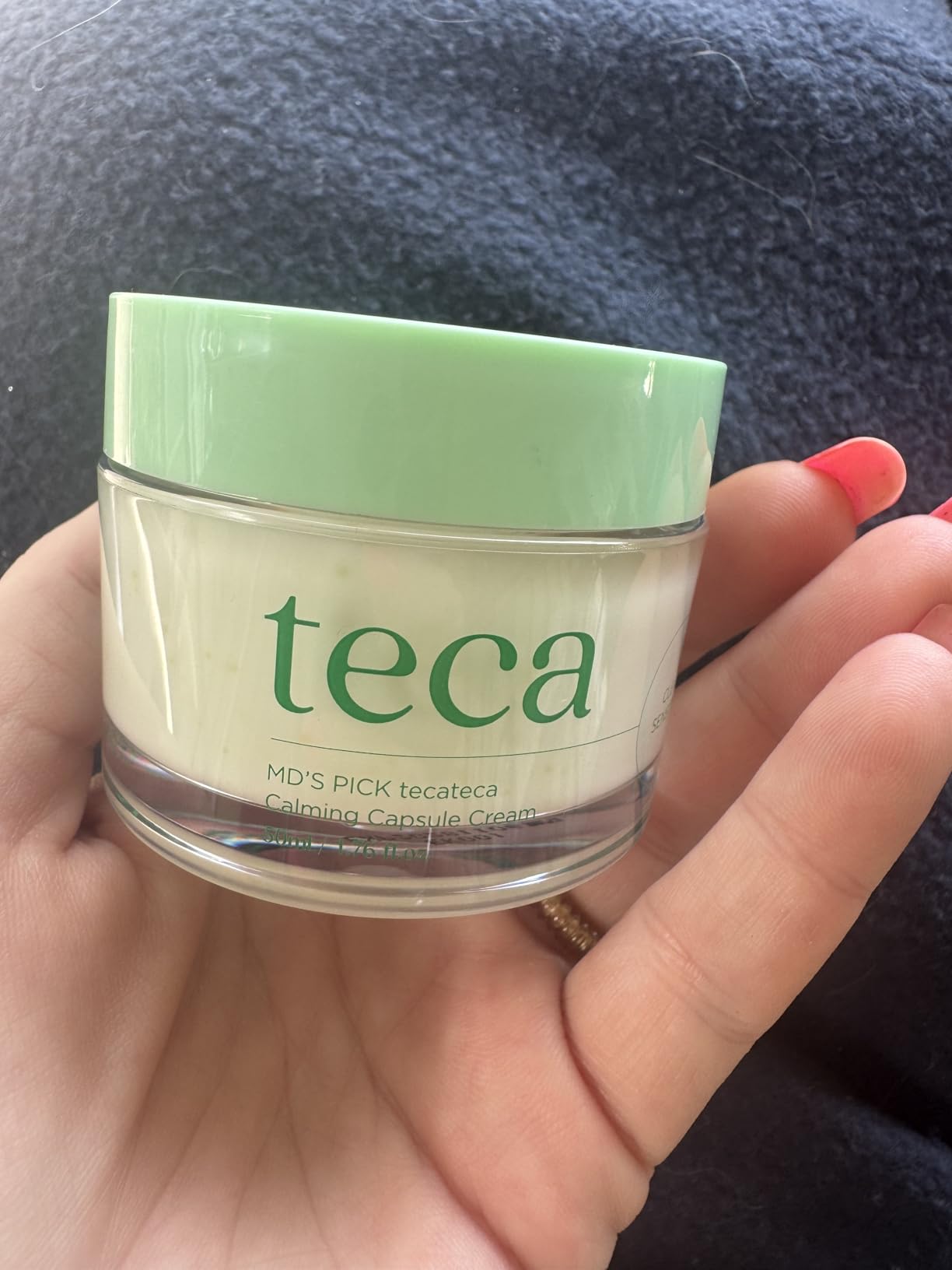 MD'S PICK Tecateca Calming Capsule Cream 50ml, Popping TECA Capsules with Centella Asiatica Extract, Panthenol & Triple Hyaluronic Acid for Soothing, Hydration & Sensitive Skin, Korean Skincare Moisturizer