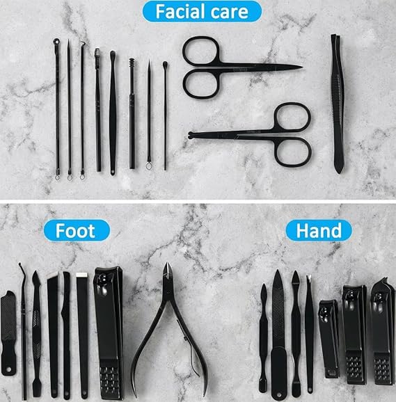 MINKINH Manicure Set Professional Nail Clipper Kit-26 Pieces,Brown