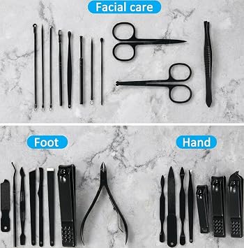 MINKINH Manicure Set Professional Nail Clipper Kit-26 Pieces,Brown