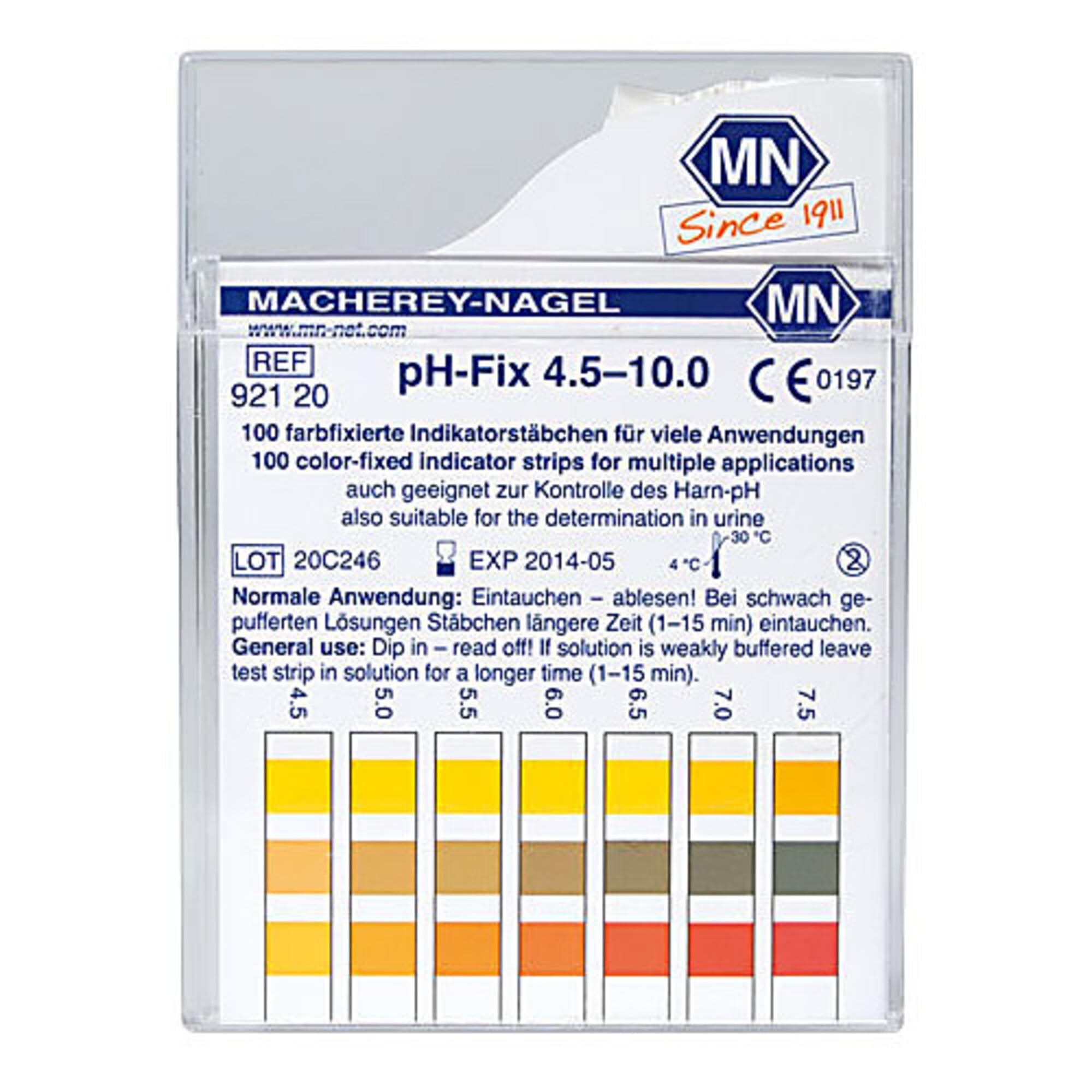 Macherey-Nagel 92120 ph-fix 4,5-10 caja 100 tiras