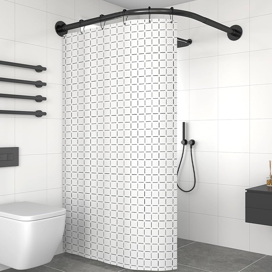 WEDSFC L Form Duschvorhangstange Ohne Bohren Duschstange Ecke Badewanne