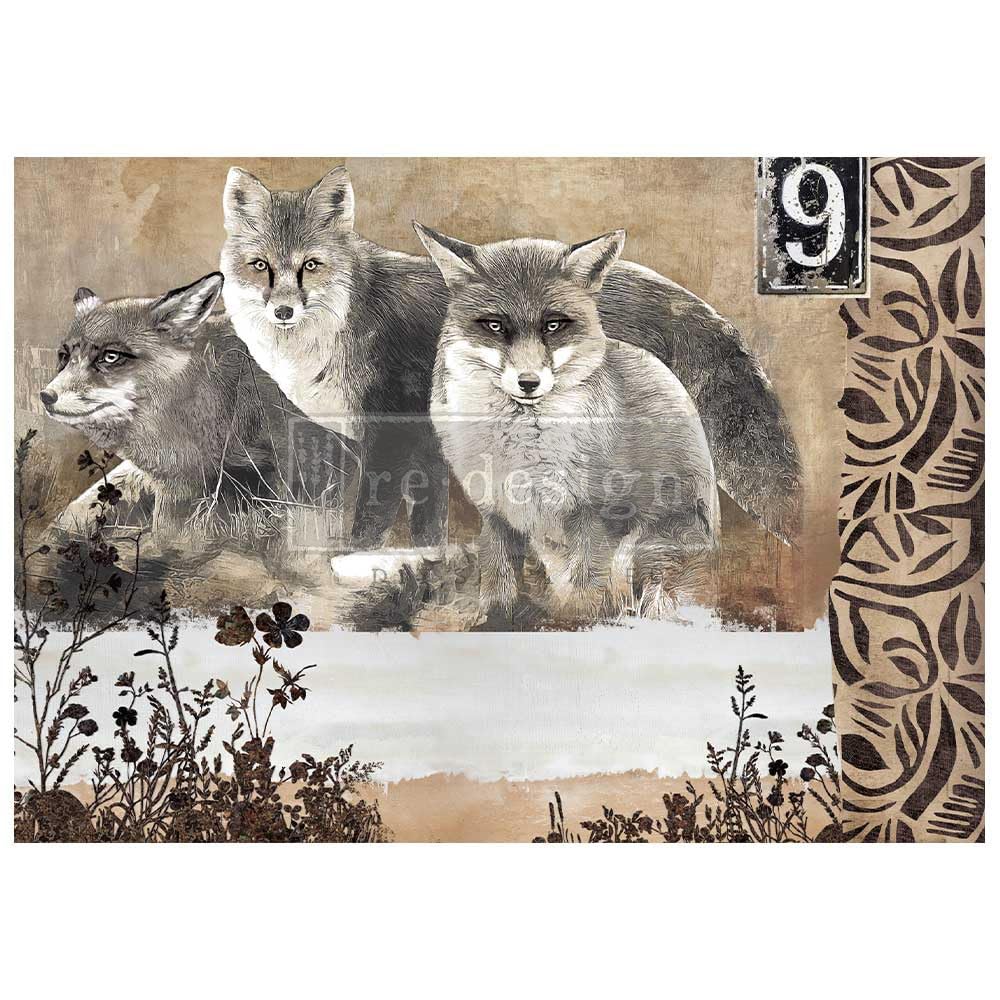 Prima Re-Design A1 Decoupage Fiber-Calm Foxes