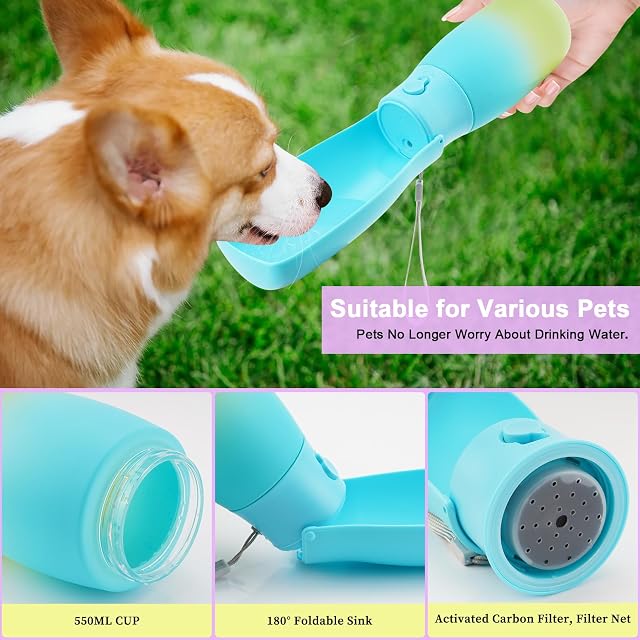 Foto 4 de 7 de Botella de Agua portátil para Perros y Perros para Viajes 550 ml