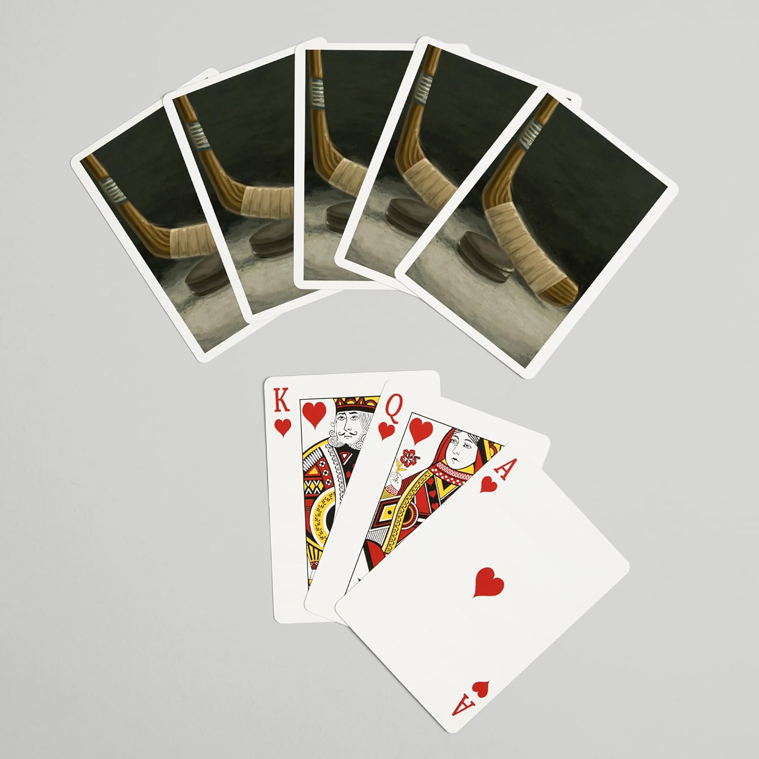 Lantern Press Hockey Stick and Puck, Oil Painting, 52 Playing Cards for Adults, Poker Size Card Deck