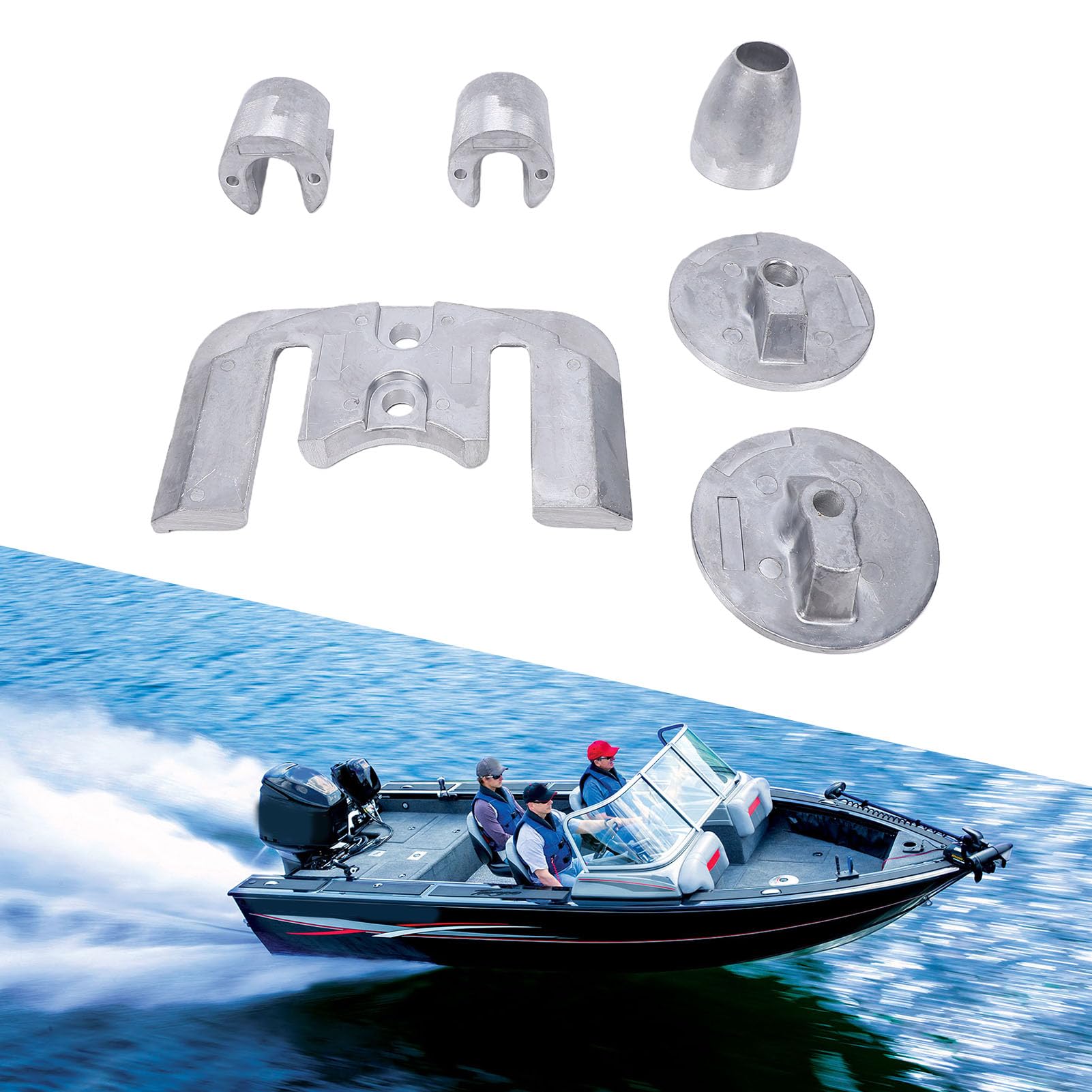 Kit Completo di Anodo in Alluminio, Sostituzione dell'Anodo per Barche Marine per Entrofuoribordo Bravo 3 III Drives 2004 e Successivi, con Lega di Alta qualità per la Protezione