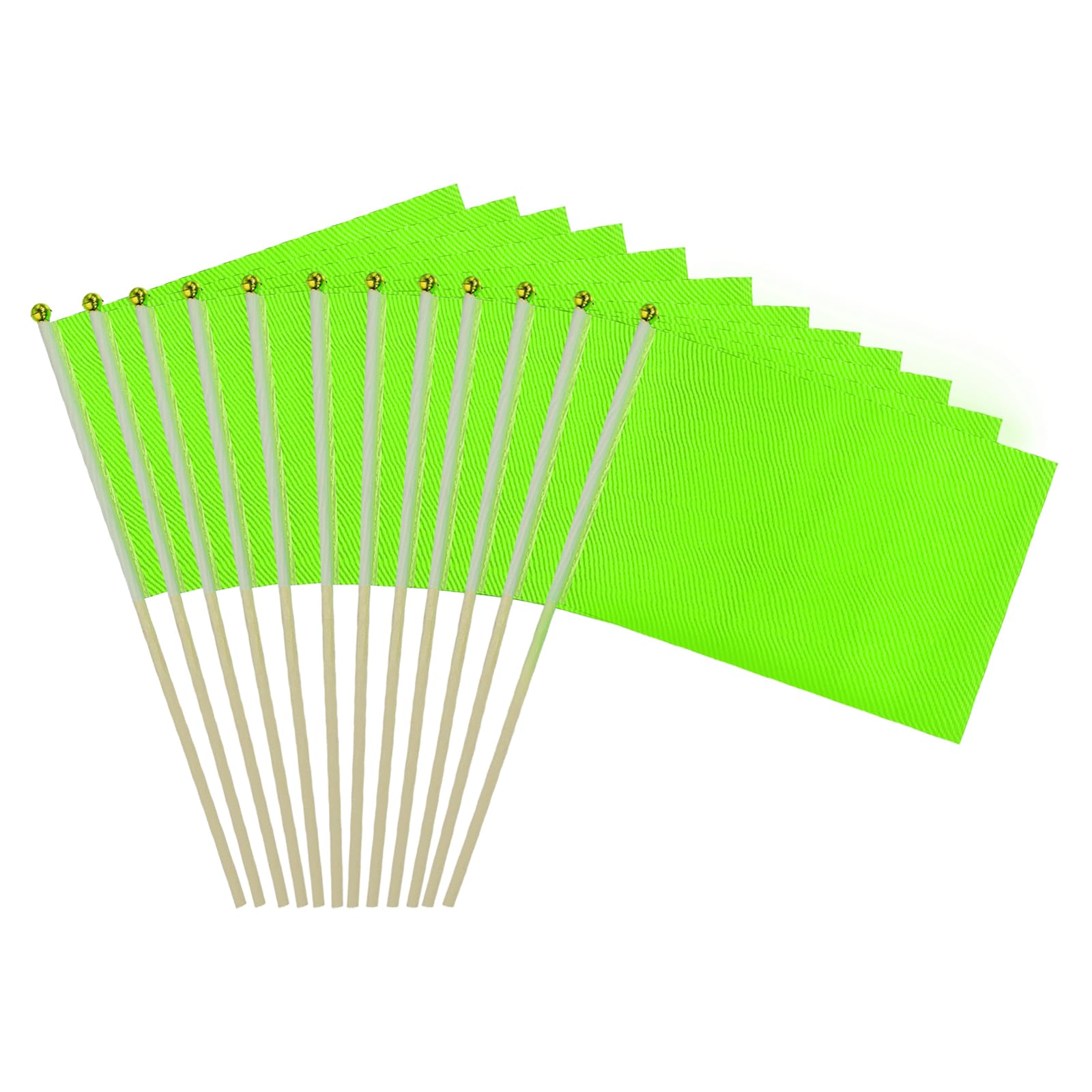 Drapeaux miniatures vert uni pour fêtes d'anniversaire et ouvertures | Lot de 12 PATIKIL