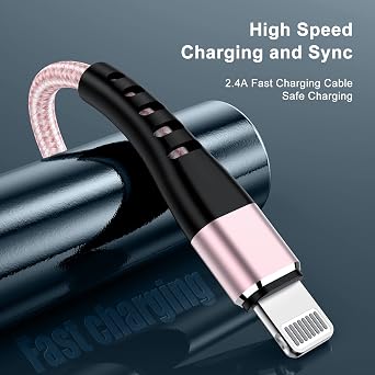 Essri 2Pack USB to Lightning Cable 3FT for iPhone 14,Nylon Braided Cord