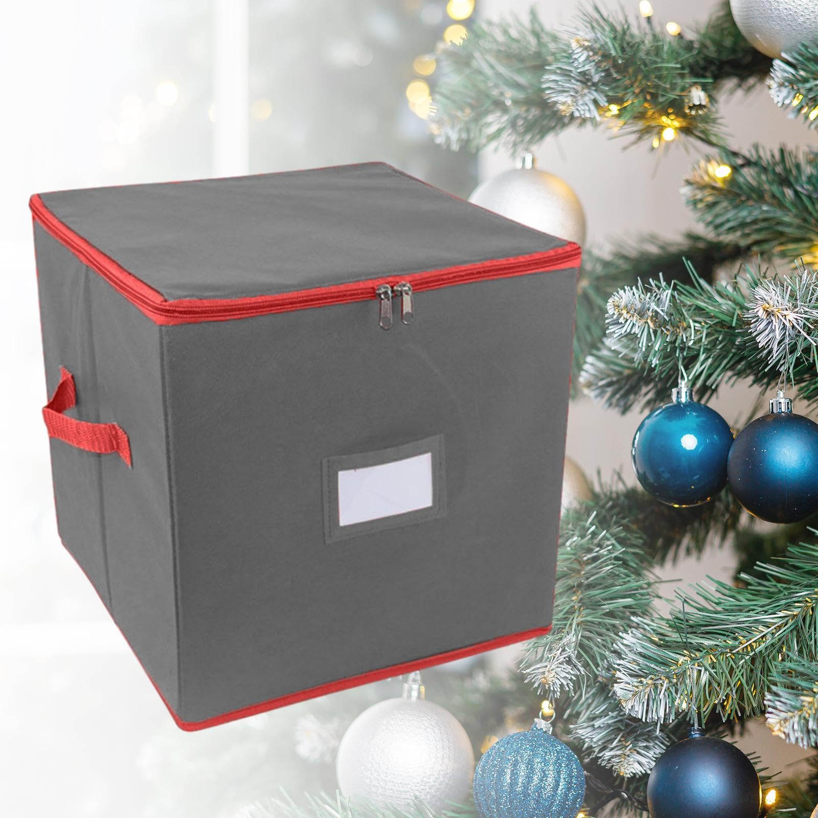 Faltbare Aufbewahrungsbox für Weihnachtsschmuck mit 64 Fächern,4 Lagen,Vliesstoff