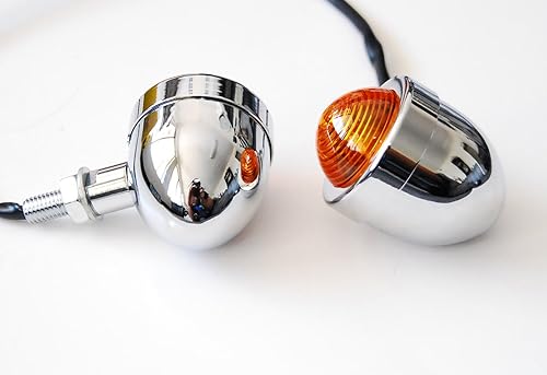 Miniatura 4 de OZ-USA Panhead Cromo Señal de Giro Universal Cruiser Chopper Custom Bobber Cafe Racer XL