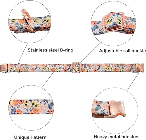 Miniatura 2 de COOLFIY - Collar para perro, lindos patrones florales de flores, collares para mascotas para hembras, hembras, perros pequeños, medianos y grandes,