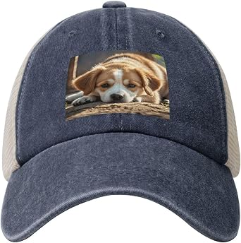 Snapback Trucker Hats Lazy Dog Puppy Cowboy Baseball Caps Adjustable Blank Mesh Ball Caps for Men Women