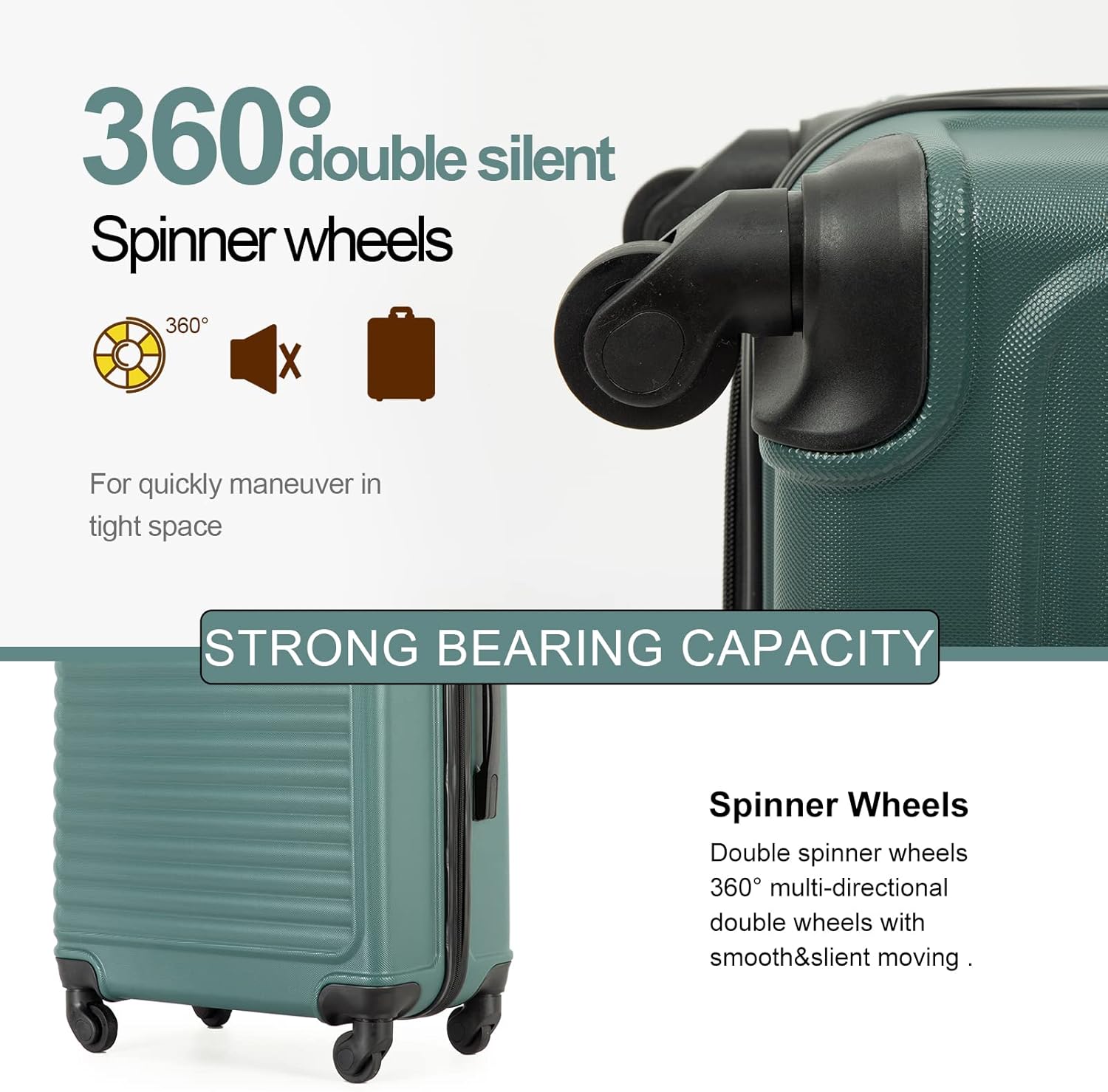 Tripcomp Carry On Luggage Lightweight Hardside suitcase with Spinner Wheels, Carry-On 20-inch, Jasper