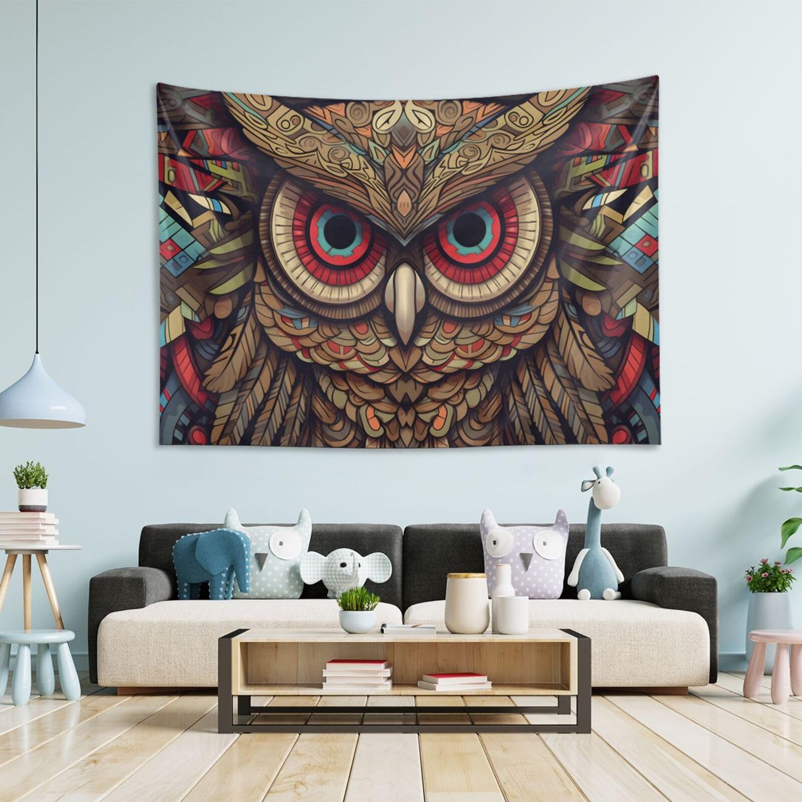 Amazon.com: AIXIWAWA Tapestry Aztec Owl Print Wall art Wall Decor