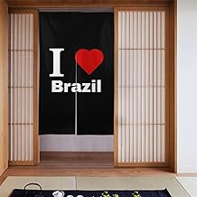 I Love Brazil Blackout Curtains for Doorways Bedroom Kitchen Door Curtain 34x56in Indoor Partition Shading Decor Window Curtains