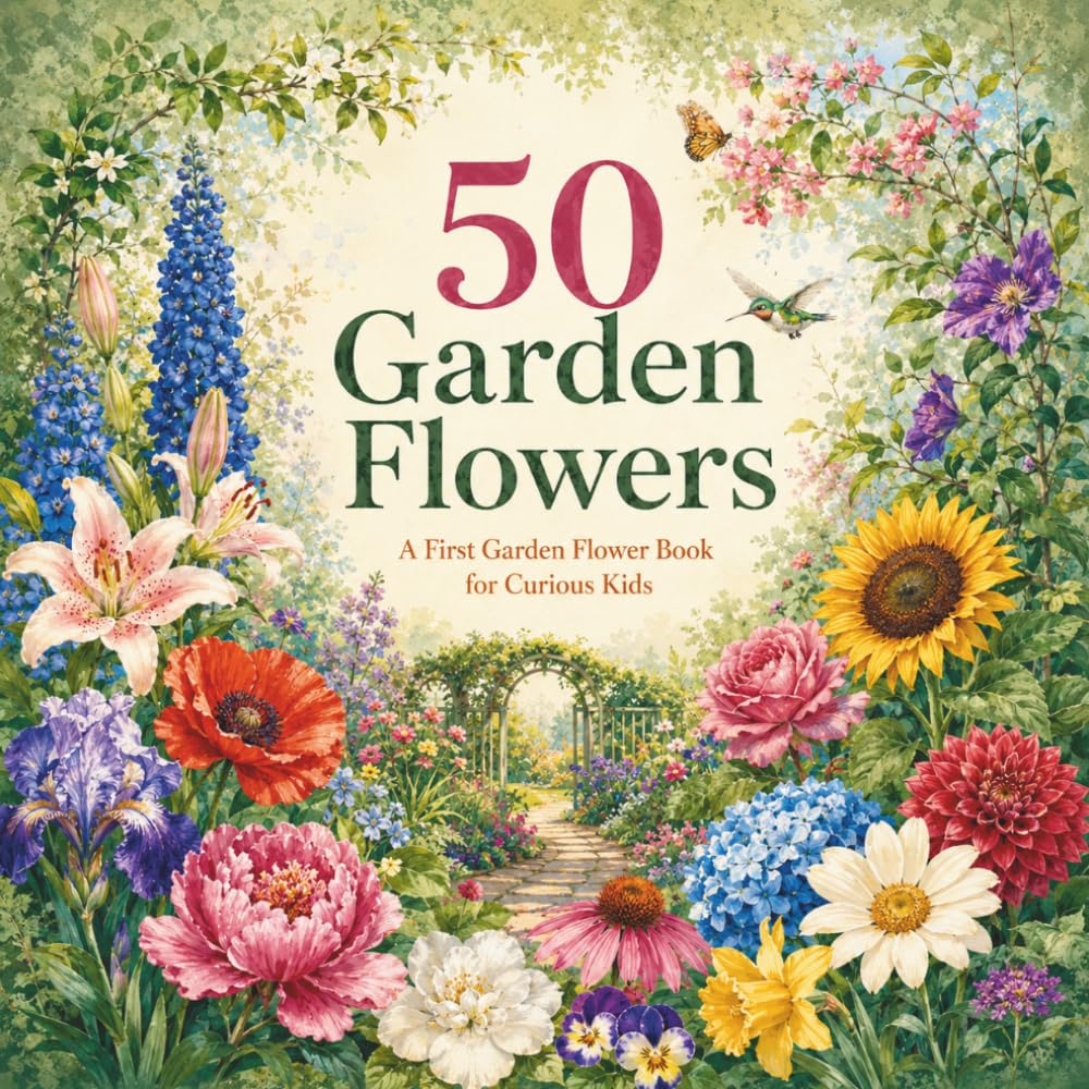 50 Garden Flowers: A First Garden Flower Book for Curious Kids (The 50 Things Kids Should Know Series)