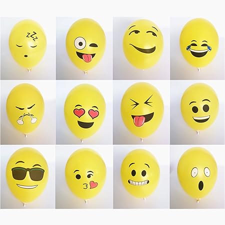 Logei 100pc Emoji Balloons Expressions Faciales Ballon Differents Emoji Ballons Decoration Parfaite Pour La Fete L Anniversaire L Engagement Le Mariage L Engagement Et La Valentine Jaune Amazon Fr Cuisine Et Maison