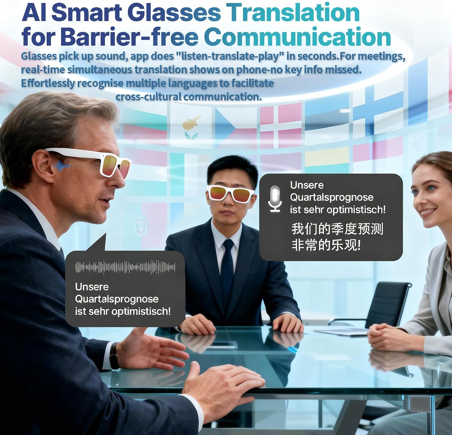 AI Smart Glasses with Camera, 8MP 1200P HD Video Recording Sunglasses, UV400, Real-Time Translation, GPT Voice Assistant, Open-Ear Bluetooth Audio, 32GB POV Glasses for Men Women Running Hiking Beach