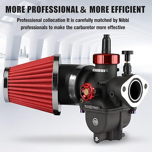 Miniatura 5 de NIBBI - Carburador PE22 con kit de filtros de aire de 48 mm, carburador PE22 mm FL para motocicletas, adecuado para motocross y pit bikes de 125,