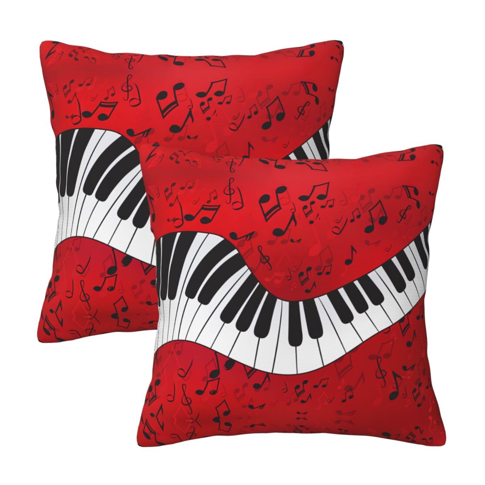 Kfjghhl Music Note Piano Throw Pillow Covers Decorative Farmhouse Couch Pillow Case 4 Sizes Square Cushion Pillcase