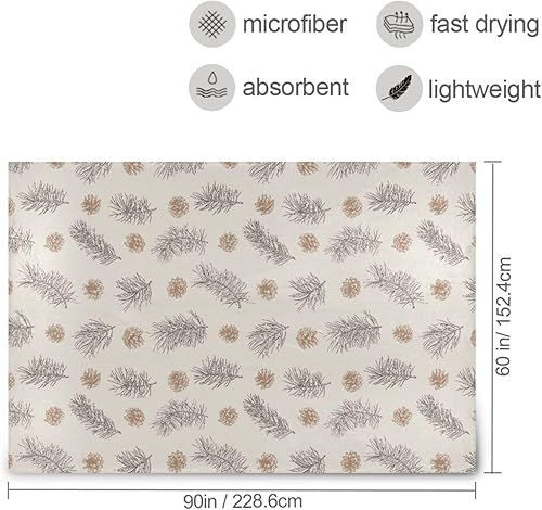 Miniatura 3 de Christmas Pine Branches Microfiber Flannel Fleece Blanket for Adults Kids, Lightweight Spring Blanket for Office Couch 60"x90"