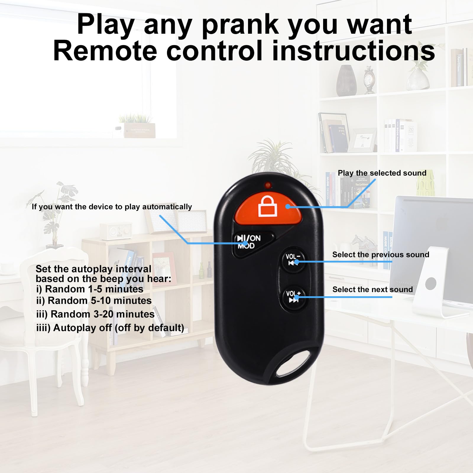 2uds Generador de Ruido Grillo Oculto, Generador de Ruido Grillo Negro Dispositivo Sonido Divertido para Bromas Oficina con Control Remoto para Adultos Oficina Hogar Automóvil y Fiestas