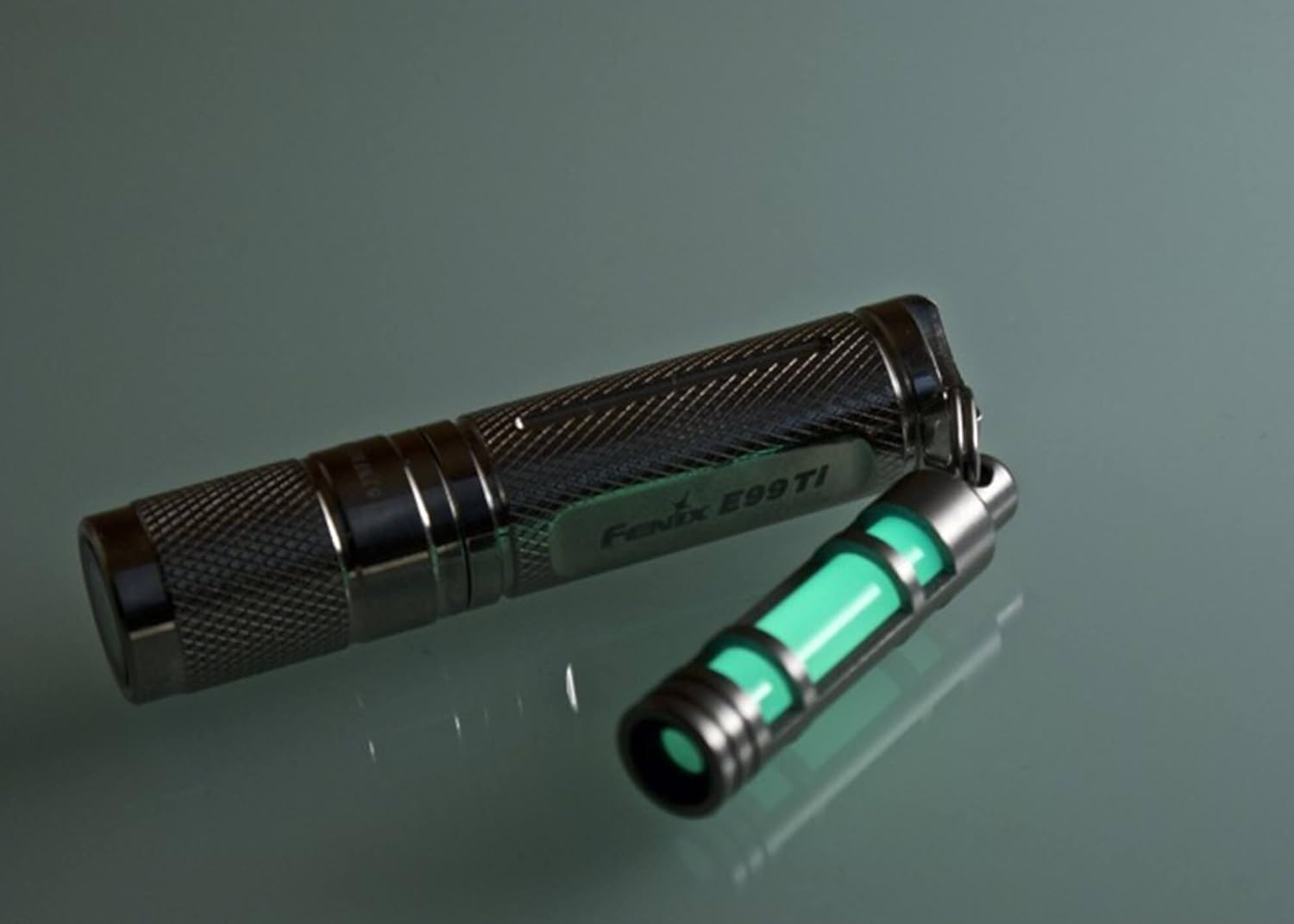 Embrite Glow Fob - Titanium, Green Embrite Pellet - Glow in the Dark Keychain Accessories - Everyday Carry Key Fob Keychain for Indoor and Outdoor Use