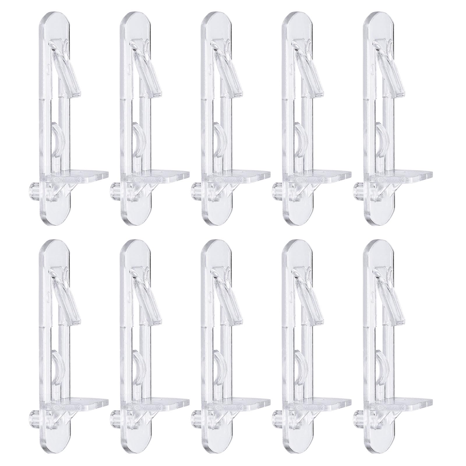 20pcs Plastic Locking Shelf Support Pegs,6mm Shelf Pins Self Locking Bracket Clips Clear Shelf Pegs Kitchen Cabinet Furniture Book Shelves 6mm Peg X