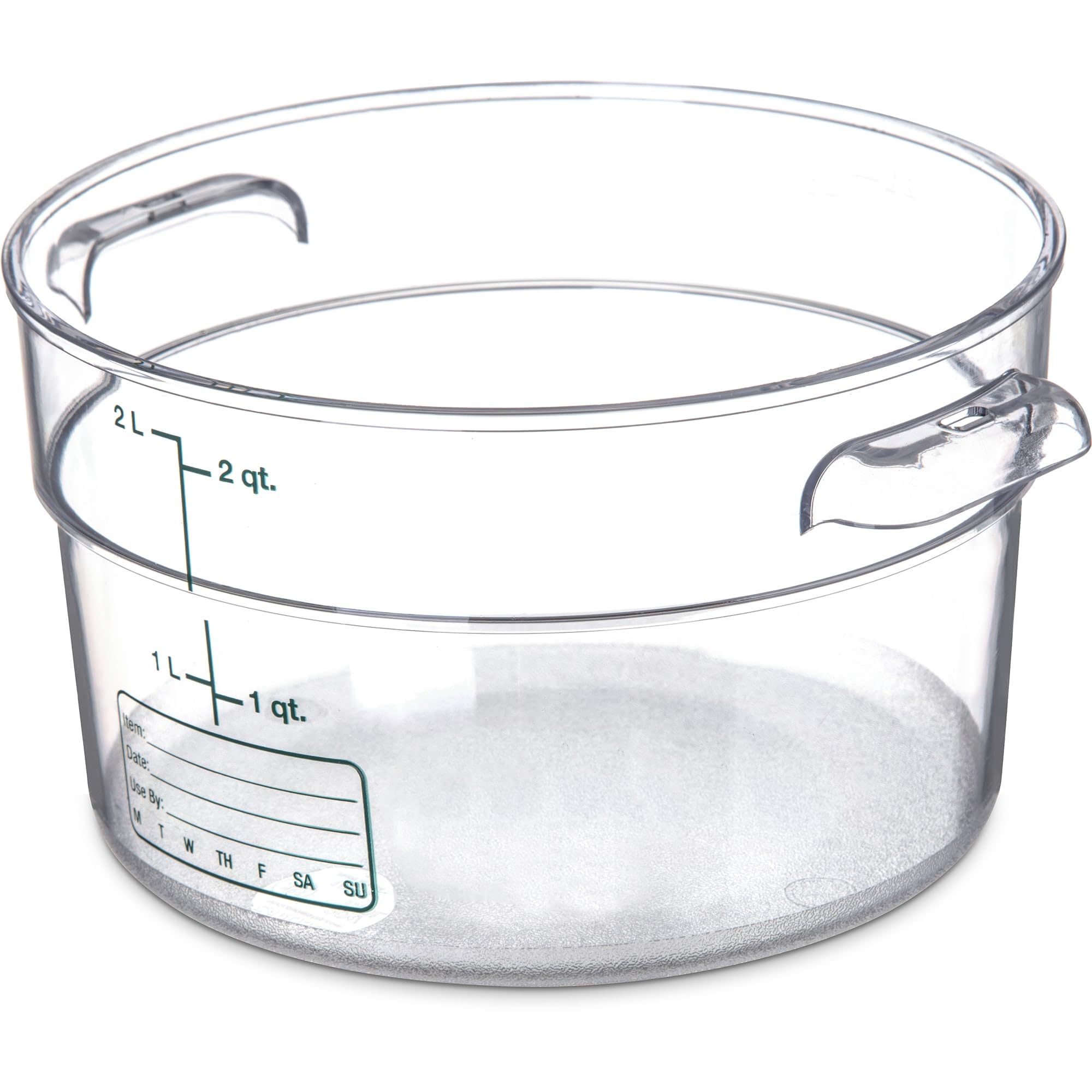 Carlisle FoodService Products Storplus Round Food Storage Container with Stackable Design for Catering, Buffets, Restaurants, Polycarbonate (Pc), 2 Quart, Clear