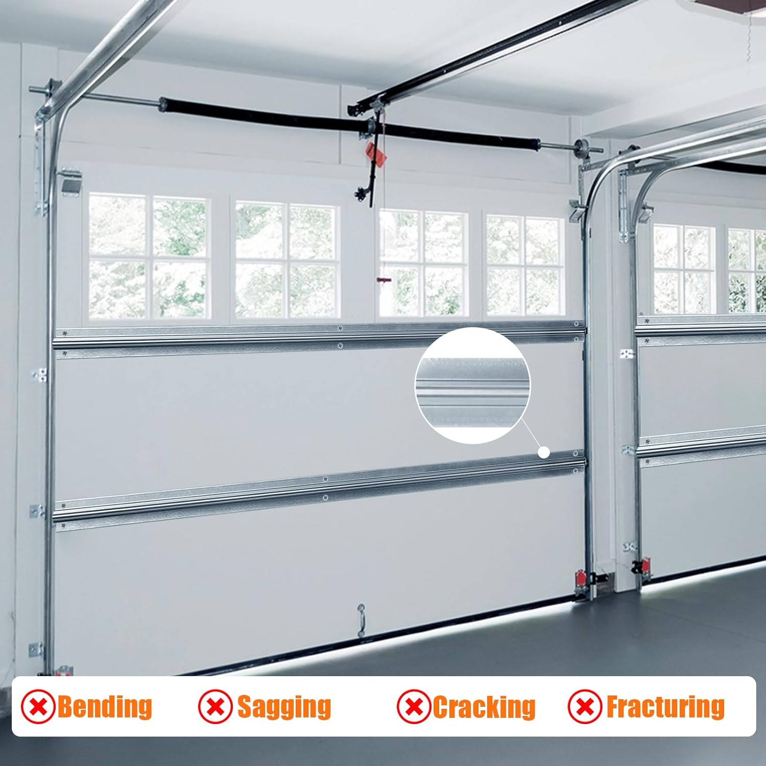 1 Set of 9FT Garage Door Strut Support Brace,9' Reinforcement Steel Hurricane Strut Beams,Heavy Duty,20# Thick Steel,Screws Included