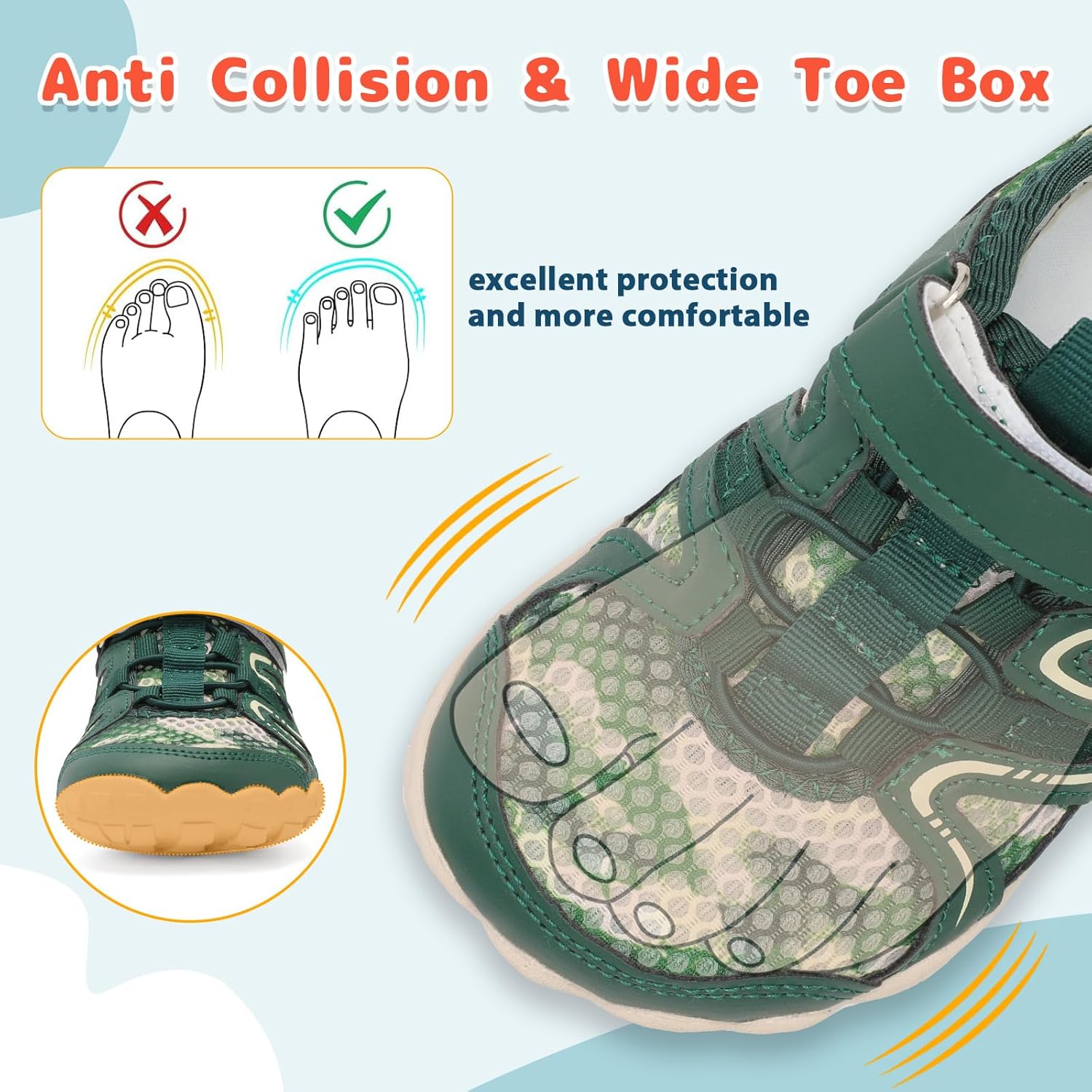 Leisfit Kids Sandals Boys Girls Wide Sandals Non-slip Toddler Water Sandal Shoes Lightweight Barefoot for Beach Swim Hiking - Image 4