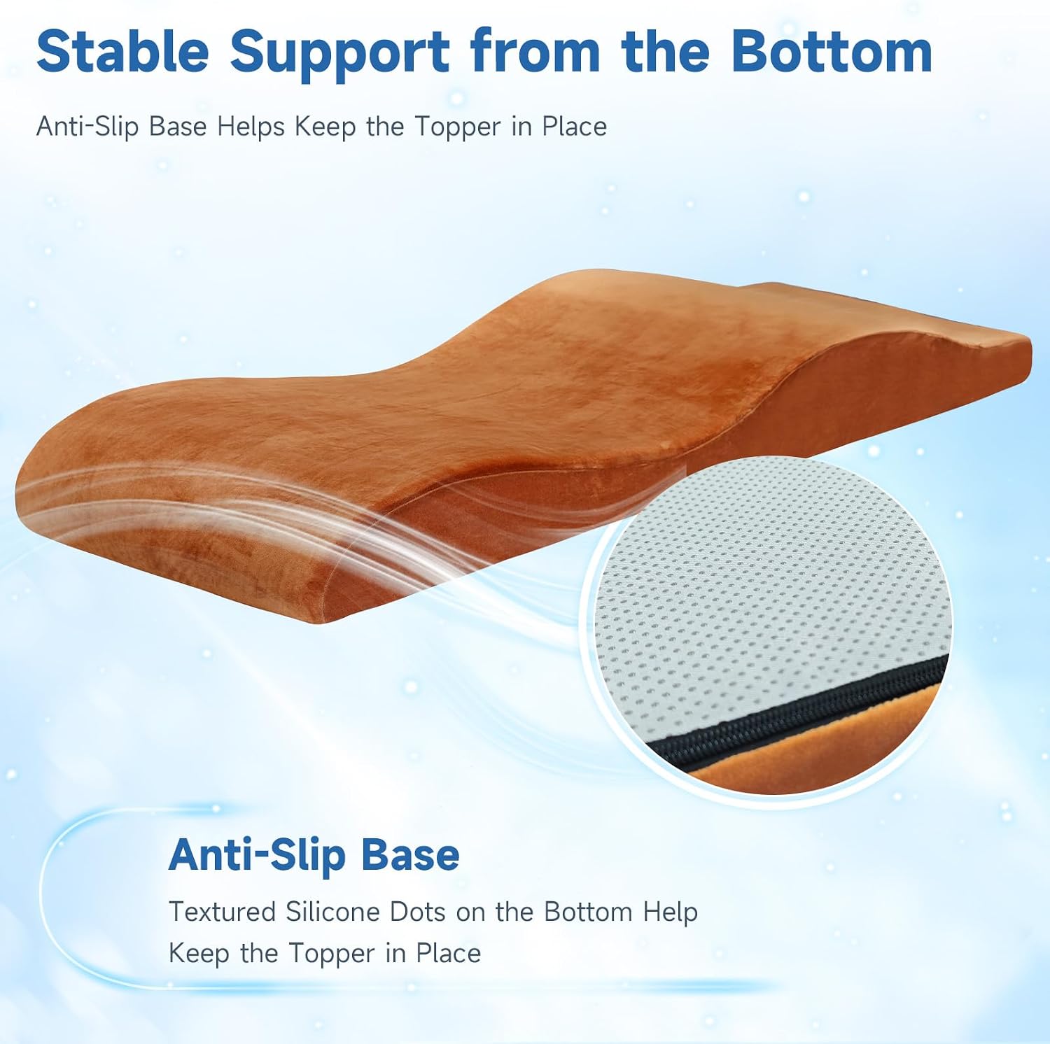 Curved Lash Bed Topper High Density Foam Curved Massage Mattress Non-Slip Lash Bed Cushion Velvet Ergonomic Lash Table Pad with Removable Cover for Beauty Salon 23.6in/70in, Dark Orange
