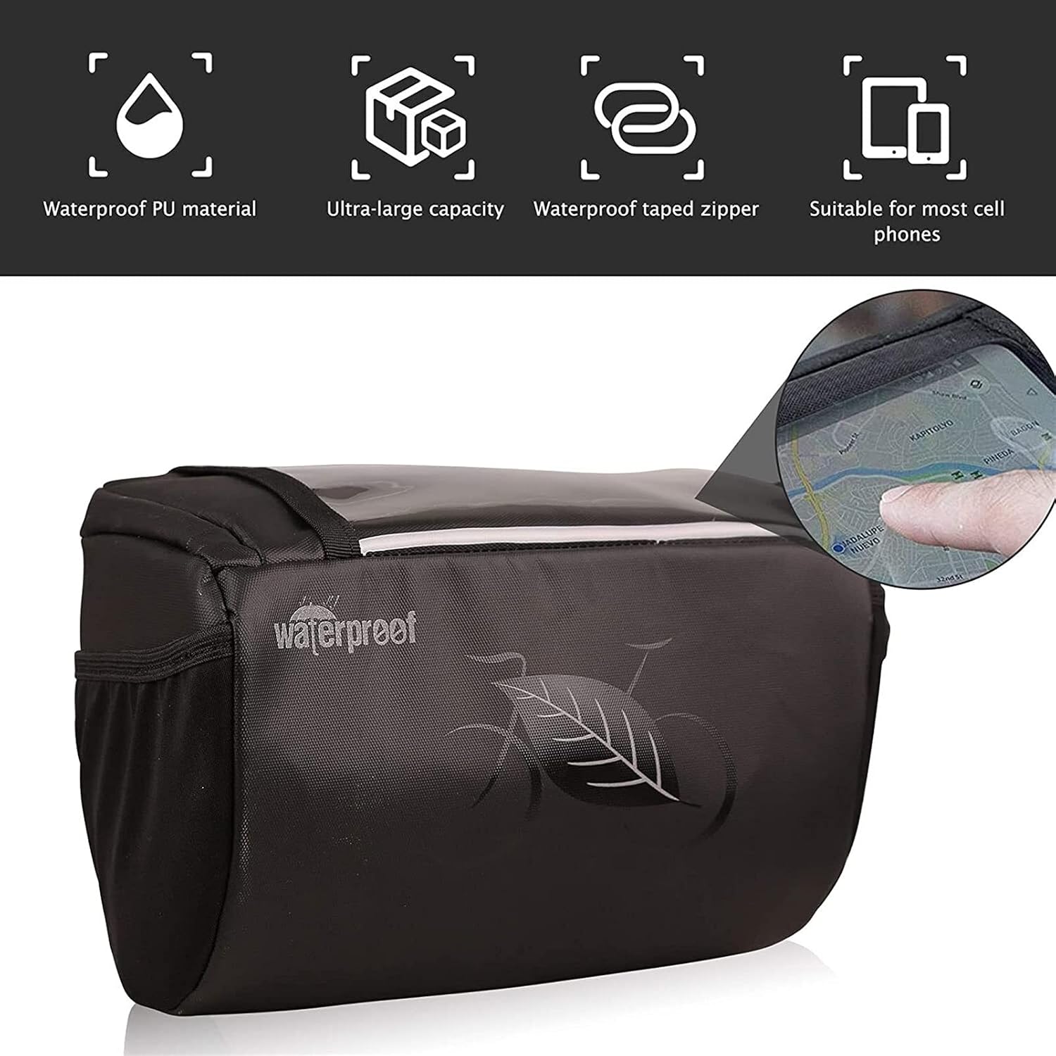 Bicycle Handlebar Bag Bicycle Bag Front Beam Bag Mountain Bike Bag Mobile Phone Bag Bicycle Handlebar Bag(2 Pcs)
