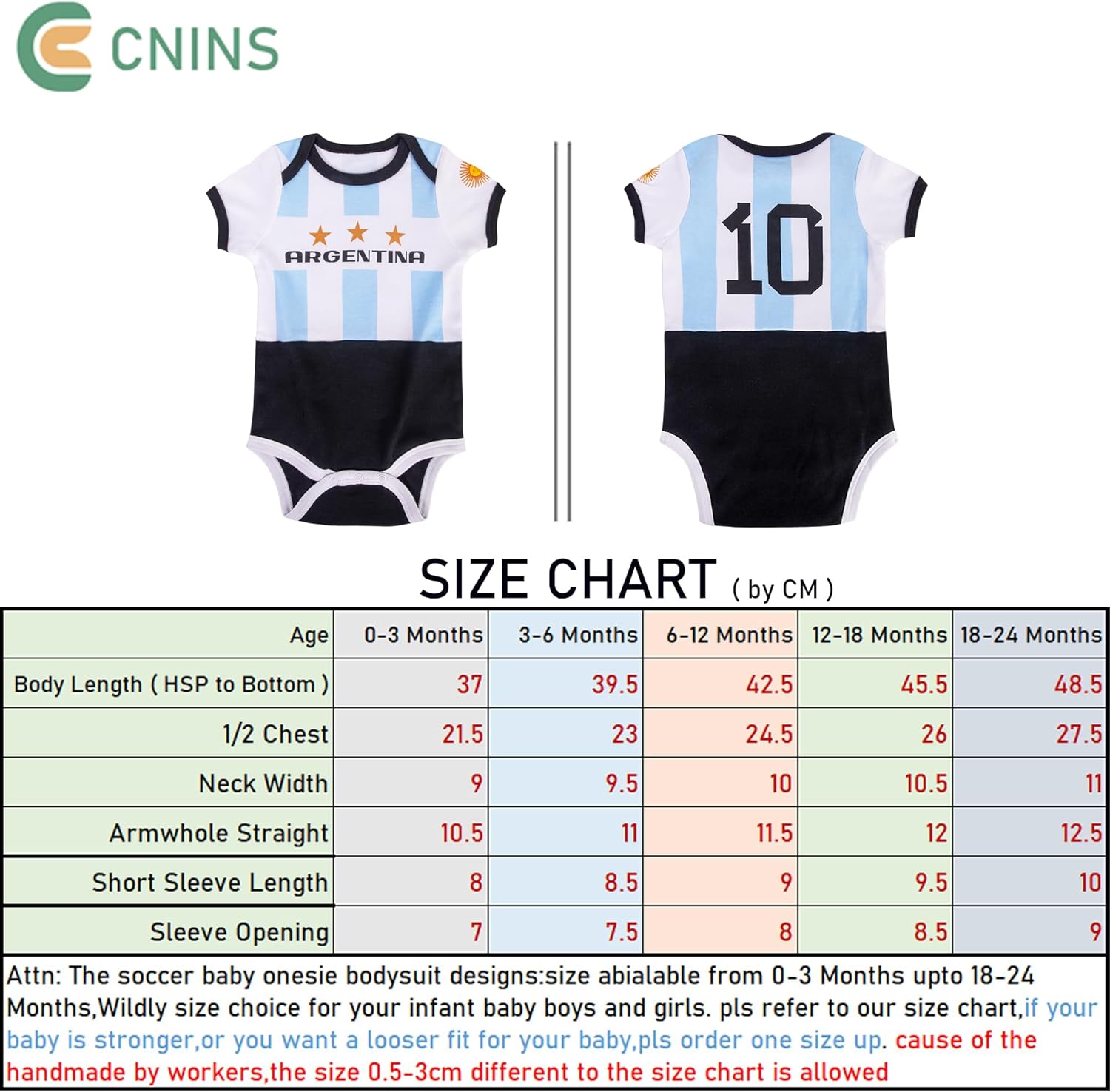 Cnins Sporty Baby Bodysuit 0-24M, Soccer-Themed Infant Onesie for Game Days, Family Matching Outfits, Party & Gift - Image 6