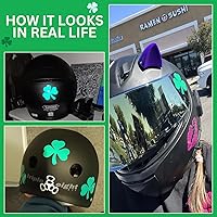 Vista 3 de LiteMark Calcomanía reflectante verde de trébol de 2 pulgadas para casco, caja de herramientas, laptop, etc. Paquete de 3