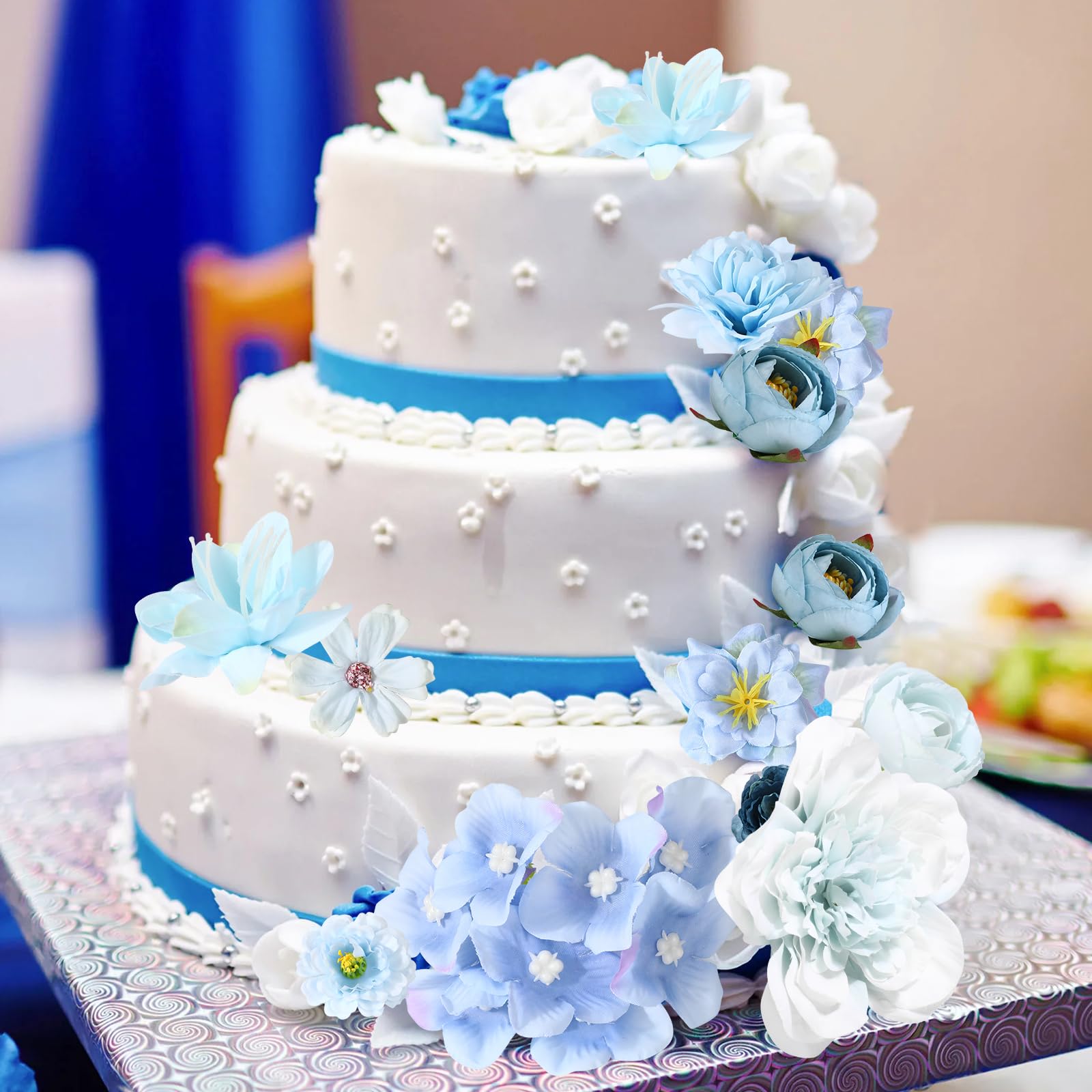 MWOOT 20 Pezzi Teste di Fiori Artificiali, Fiori Finti per Decorazioni, Mini Capolini Finti, Rose Peonia Finte per Fai da te Corona Torta Bouquet Da Sposa Matrimonio Festa Casa Giardino(Rosa