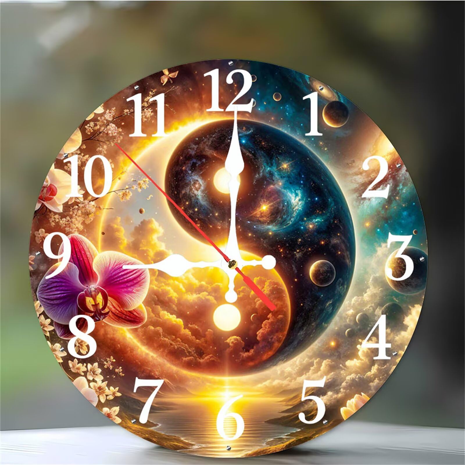 Horloge Murale sans Tic-tac pour Chambre et Salon au Mécanisme Quartz