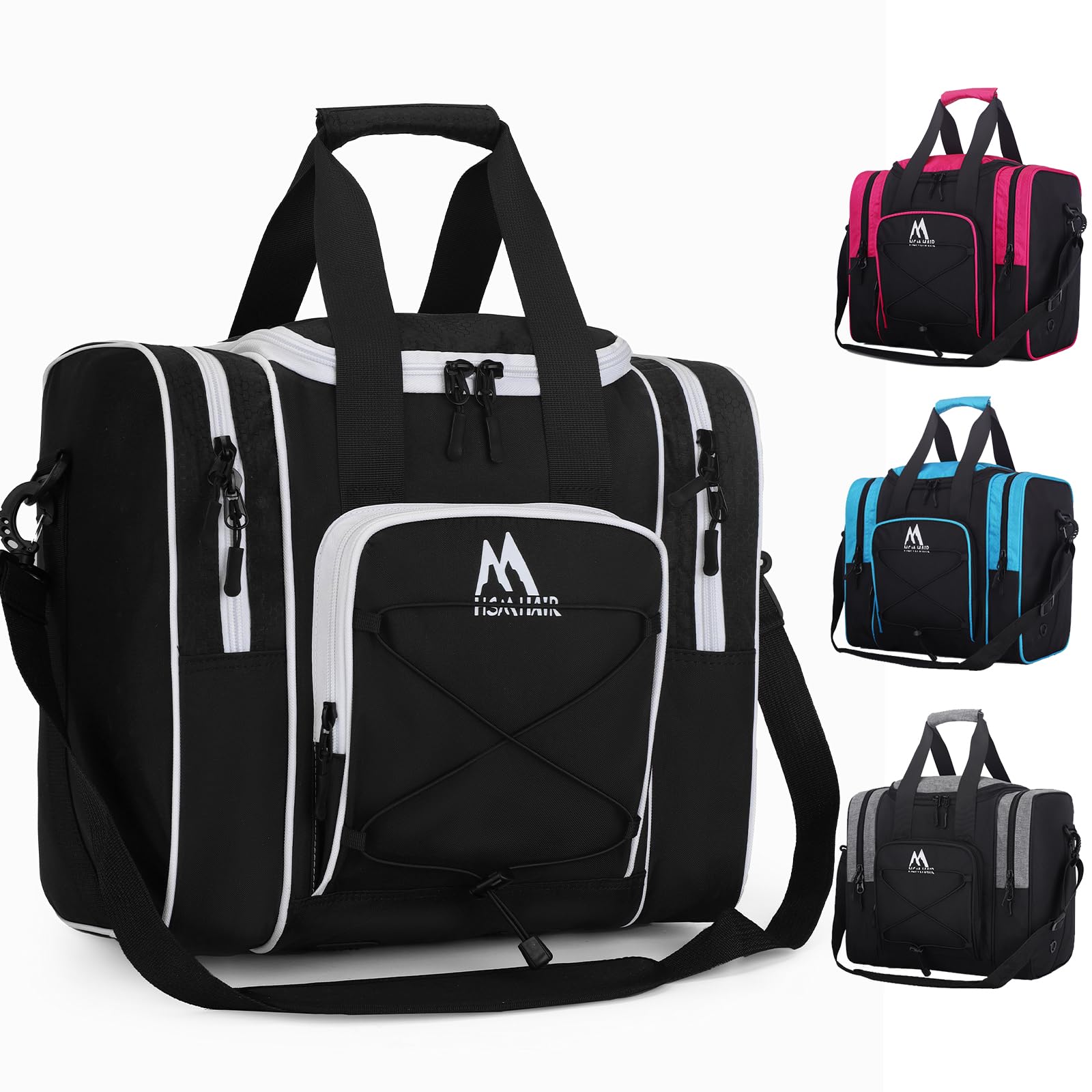 Bowling Ball Bag for Single Ball, Bowling Tote with Padded Holder,Fits Shoes up to Men’s Size 14, Carry Bag for Bowling Accessories