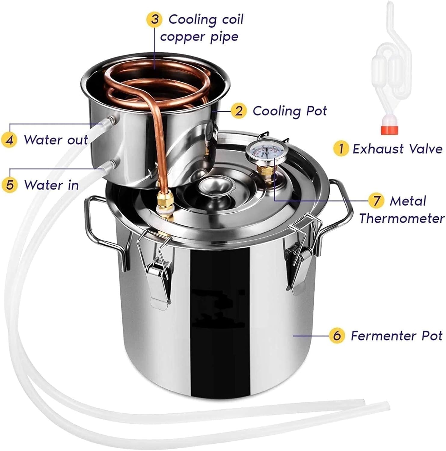 Alcohol Still，Stainless Steel Alcohol Distiller, Wine Making Kit for DIY Whisky(8l/2gal)
