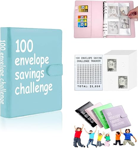 Vista 16 de Libro de desafíos de ahorro de dinero con sobres, carpeta de desafíos de ahorro de dinero, libro de ahorros con sobres de efectivo