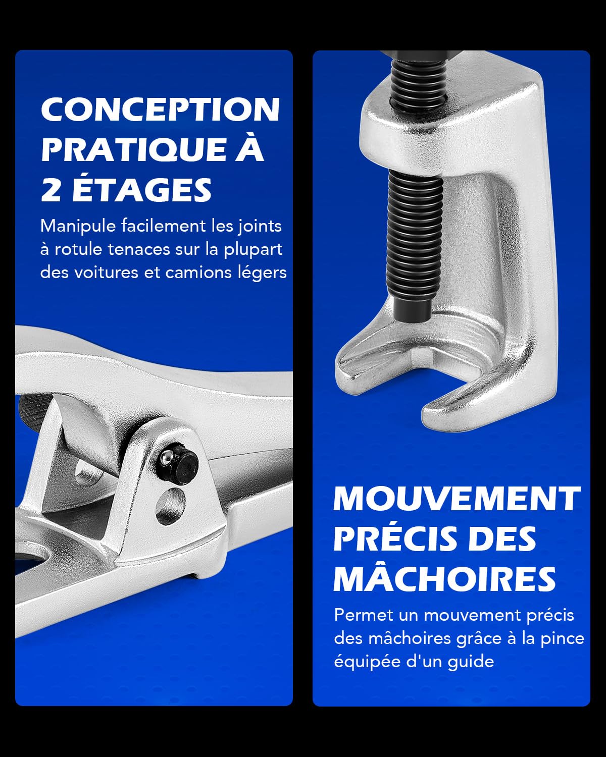 Orion Motor Tech Coffret 5-en-1 Extracteur de Rotule et Arrache-Rotule, Kit d'Outils pour Train Avant avec Séparateur de Rotule de Direction et de Suspension, Biellette et Bras Pitman (BS06)