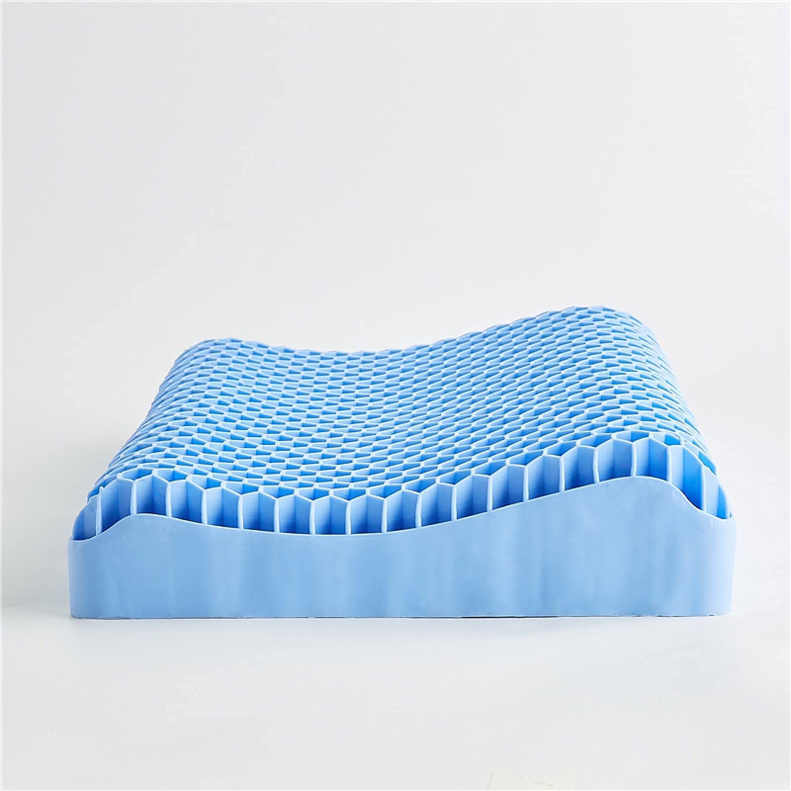 Almohada, TPE Tecnología Nueva Almohada de Silicona de Material, Almohada de Contorno ergonómico, Almohadas cervicales for Dormir (Color : Blue)